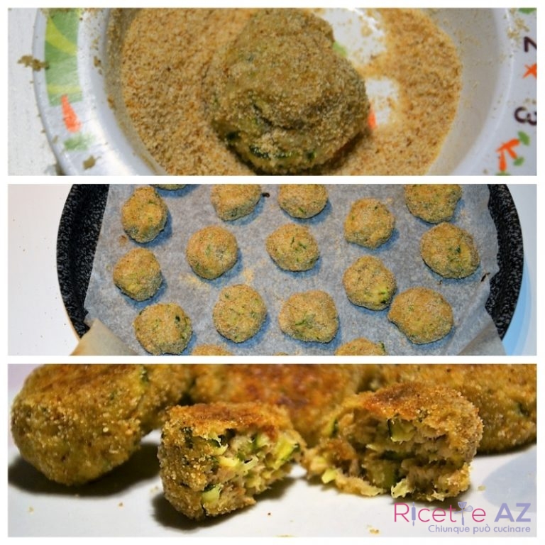 polpette di zucchine e tonno pronte