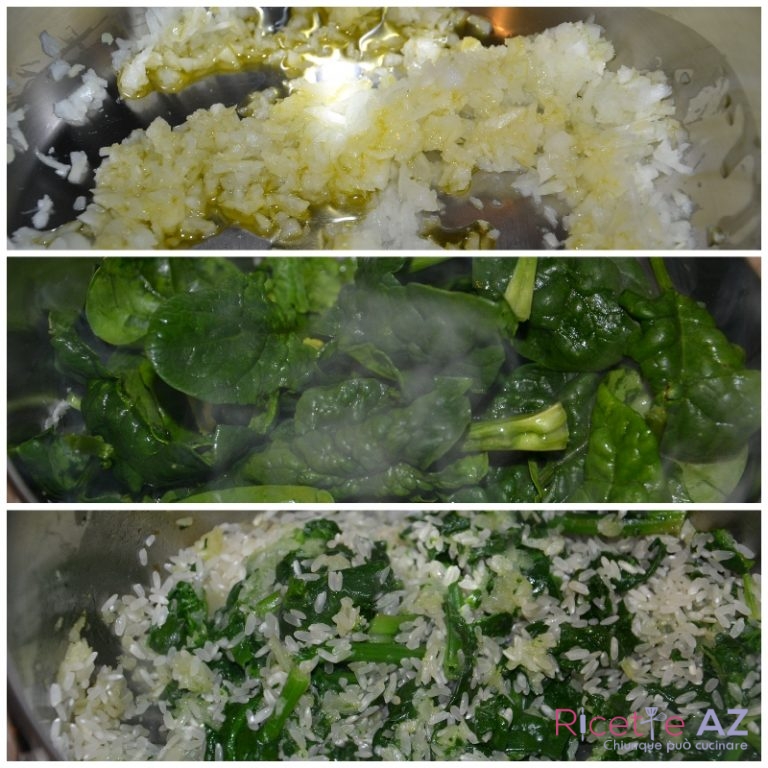 Risotto con gli Spinaci preparazione