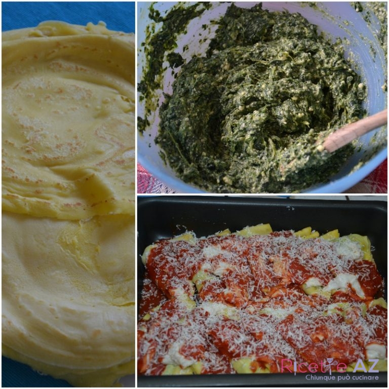 Crepes Ricotta e Spinaci preparazione