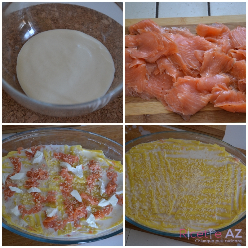 lasagne al salmone preparazione