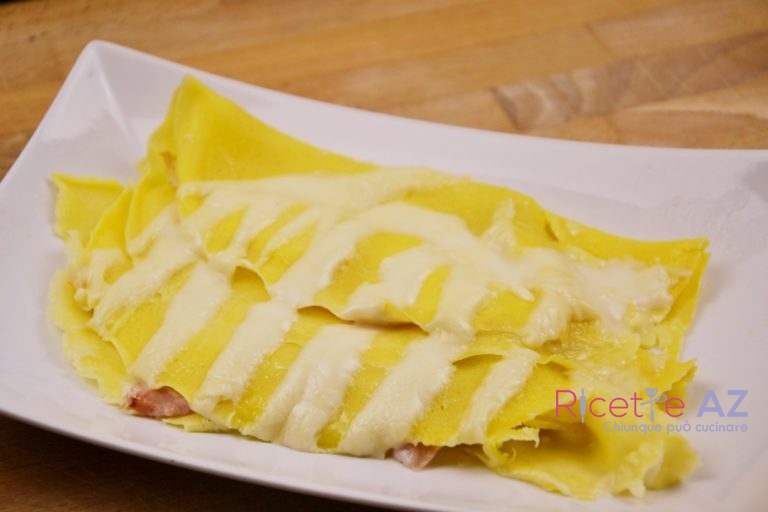 Crepes al Forno con prosciutto e mozzarella