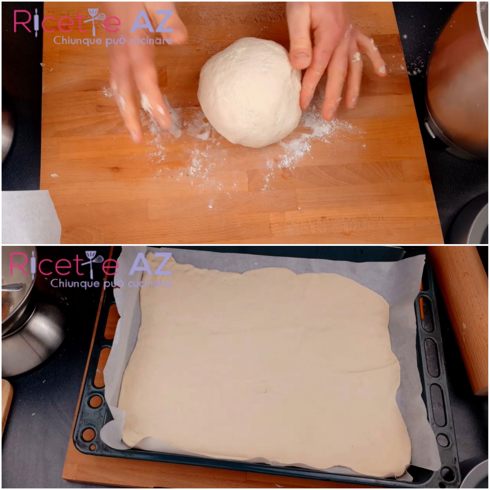 Impasto per pizza con lievito istantaneo lavorato a mano