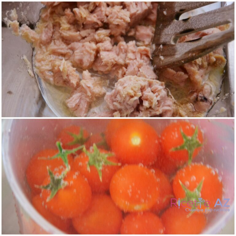 Tonno e pomodori per pasta fredda con tonno